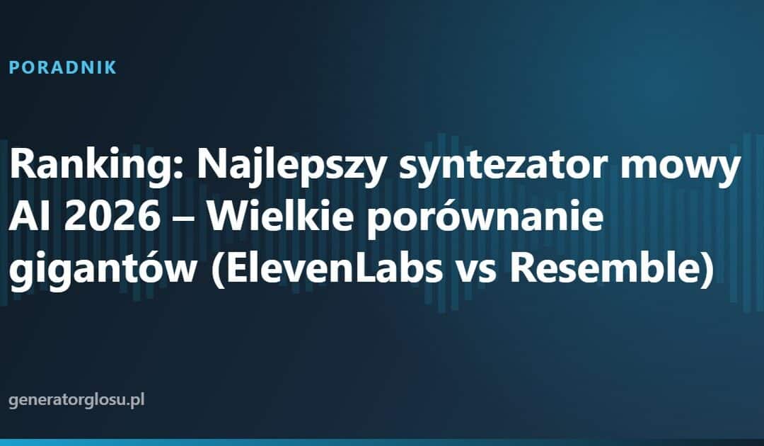Ranking: Najlepszy syntezator mowy AI 2026 – Wielkie porównanie gigantów (ElevenLabs vs Resemble)